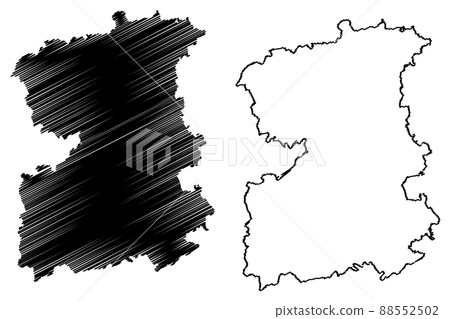 Saale-Orla district (Federal Republic of Germany, rural district, Free State of Thuringia) map vector illustration, scribble sketch Saale Orla Kreis map Saale-Orla district (Federal Republic of Germany, rural district, Free State of Thuringia) map vector illustration, scribble sketch Saale Orla Kreis map 88552502
