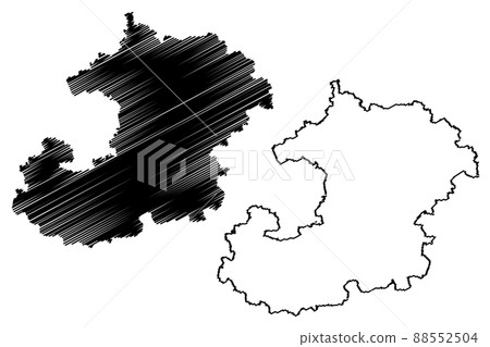 Saale-Holzland district (Federal Republic of Germany, rural district, Free State of Thuringia) map vector illustration, scribble sketch Saale Holzland Kreis map 88552504