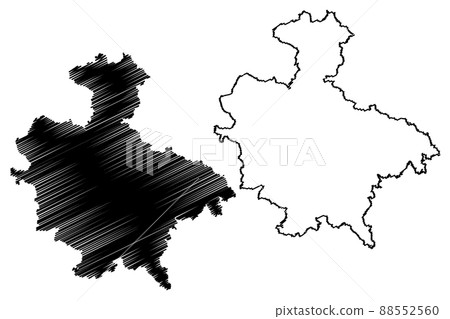 Sigmaringen district (Federal Republic of Germany, rural district, Baden-Wurttemberg State) map vector illustration, scribble sketch Sigmaringen map 88552560
