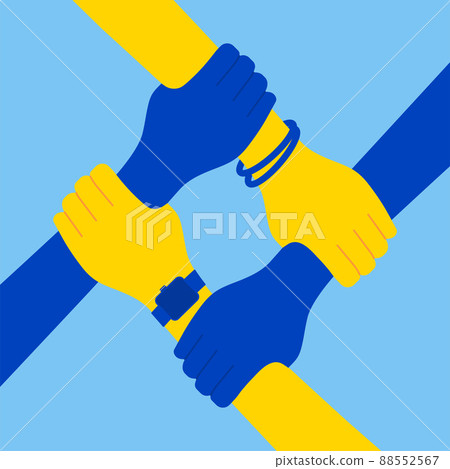 Ukrainian community illustration. Ukrainians strong together concept. 88552567