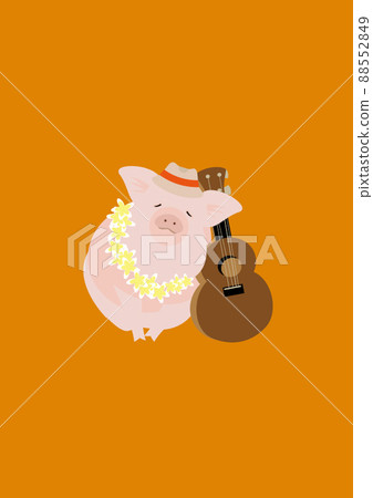 Pig and ukulele 88552849