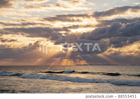 Okinawa Miyagi Coast Ocean and Angel's Ladder Okinawa Miyagi Coast Ocean and Angel's Ladder 88553451