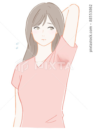 A woman who cares about armpit sweat (pink) A woman who cares about armpit sweat (pink) 88553862