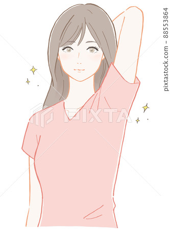 無腋汗的美女(粉色) 無腋汗的美女(粉色) 88553864