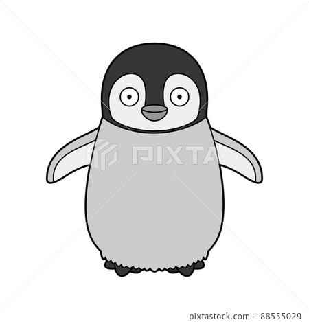 Cute cartoon vector illustration of a baby penguin Cute cartoon vector illustration of a baby penguin 88555029