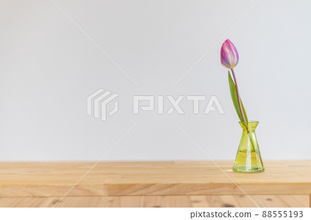 Pink tulip flowers in a vase 88555193