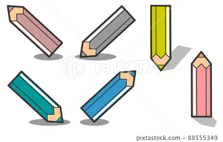 Colored pencil illustrations of colorful writing tools Colored pencil illustrations of colorful writing tools 88555349