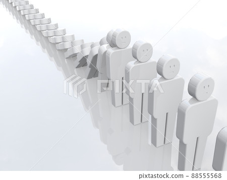 Domino defeating a line of lines in a straight line 88555568