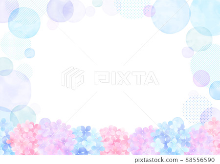 雨季的繡球花背景框架插圖☆許多變化 雨季的繡球花背景框架插圖☆許多變化 88556590