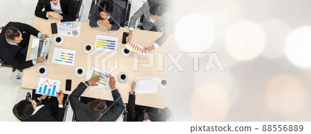 Business people group meeting shot from top view broaden view 88556889