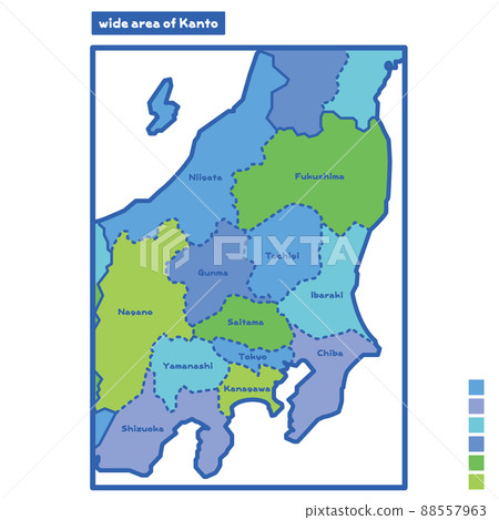 Map of Japan / Map of Japan Kanto Wide Area Rainy day I tried to color-code by color (English version) Map of Japan / Map of Japan Kanto Wide Area Rainy day I tried to color-code by color (English version) 88557963