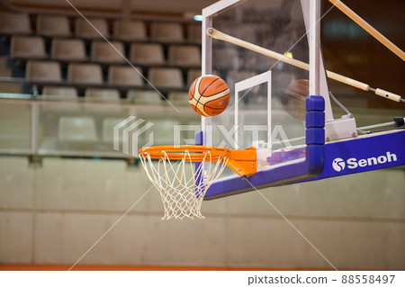The moment the ball shot in a basketball game enters the goal or the goal net shakes The moment the ball shot in a basketball game enters the goal or the goal net shakes 88558497