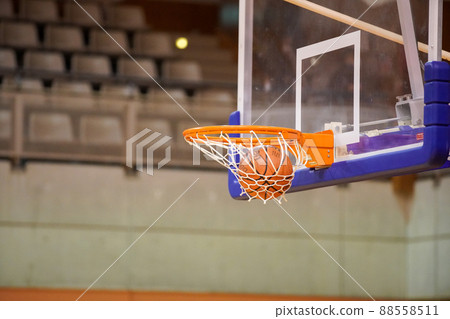 The moment the ball shot in a basketball game enters the goal or the goal net shakes The moment the ball shot in a basketball game enters the goal or the goal net shakes 88558511