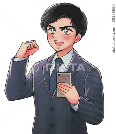 Showa spokon 卡通風格，膽量擺出熱血上班族，廣告插圖 88558690