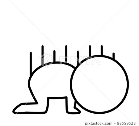 一個雙頭白人感到沮喪的插圖 一個雙頭白人感到沮喪的插圖 88559528