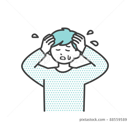 Illustration material of boy's negative facial expression 88559589