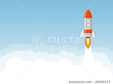Rocket takes off into outer space Rocket takes off into outer space 88560153