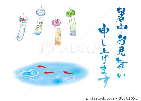 夏季問候模板金魚風鈴水平位置 夏季問候模板金魚風鈴水平位置 88561653