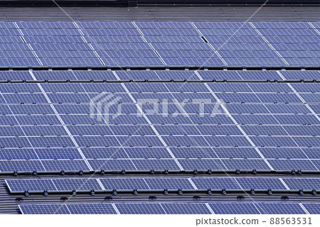 [Solar panel and blue sky] Solar power generation eco-image 88563531