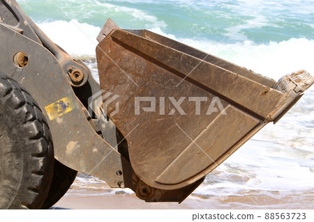 heavy construction machinery works in a city park in Israel 88563723