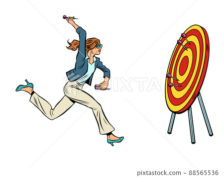 woman businesswoman target dart target accuracy competition, sports fun and recreation 88565536