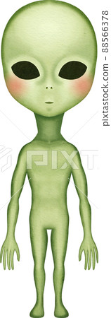 Illustration of a shy alien 88566378