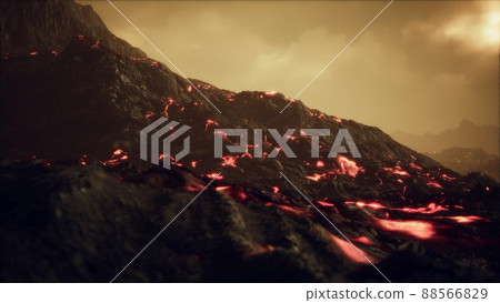 Lava Field under sunset lights Lava Field under sunset lights 88566829