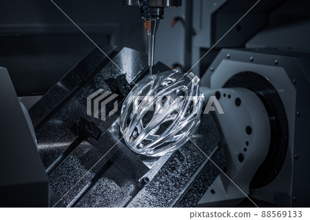 Metalworking CNC milling machine. Cutting metal modern processing technology. 88569133