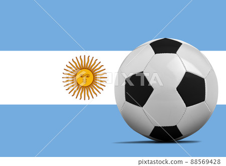 Soccer ball with Argentina national team flag. 88569428