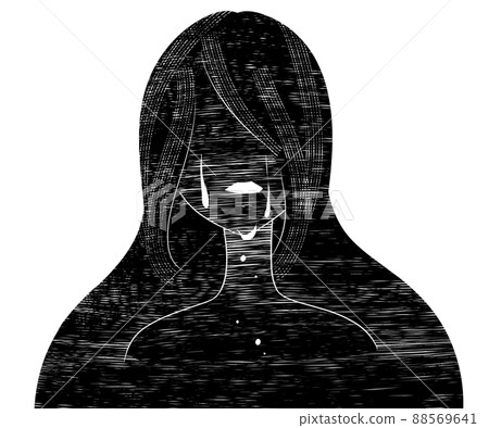 一個女人在精神崩潰的形像中流淌著抽象的眼淚的插圖 一個女人在精神崩潰的形像中流淌著抽象的眼淚的插圖 88569641