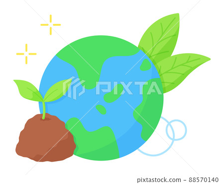種植植物以保護地球自然環境的插圖. 與生態和自然相關的概念設計。 88570140