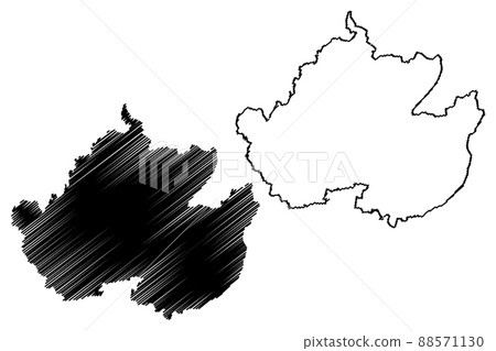 Uckermark district (Federal Republic of Germany, rural district, State of Brandenburg) map vector illustration, scribble sketch Uckermark map 88571130