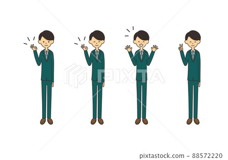 Male businessman facial expression set whole body 88572220