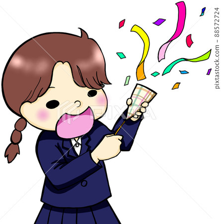 Girl ringing a cracker 88572724