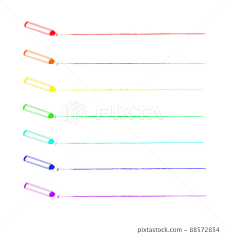 Rainbow-colored crayons and 7-color horizontal... - Stock Illustration ...