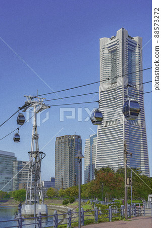 [神奈川縣]未來港區在晴朗的天氣 88573272