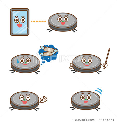 Robot vacuum cleaner illustration set - Stock Illustration [88573874 ...
