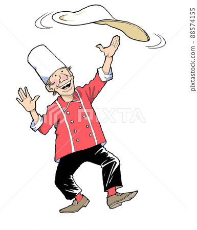 Craftsman turning pizza dough Craftsman turning pizza dough 88574155