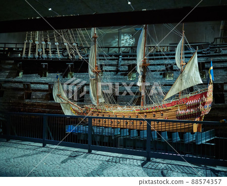 Stockholm, Swden - Novemer 6, 2018. Visit of The Vasa ship in Vasa Museum. Stockholm, Swden - Novemer 6, 2018. Visit of The Vasa ship in Vasa Museum. 88574357