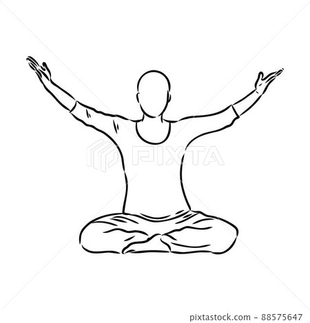 Vector illustration of a guy performing tai chi and qigong exercises Vector illustration of a guy performing tai chi and qigong exercises 88575647