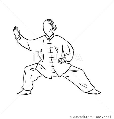 Vector illustration of a guy performing tai chi and qigong exercises 88575651