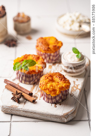 Sweet cottage cheese muffins Sweet cottage cheese muffins 88575986