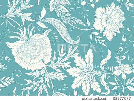 Fantasy flowers in retro, vintage, jacobean embroidery style. Fantasy flowers in retro, vintage, jacobean embroidery style. 88577077