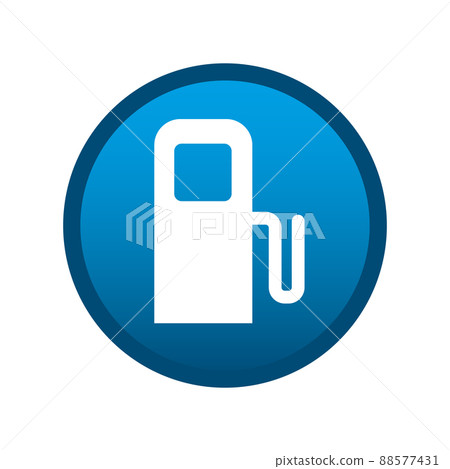 Gas station round media icon on white background - Vector 88577431