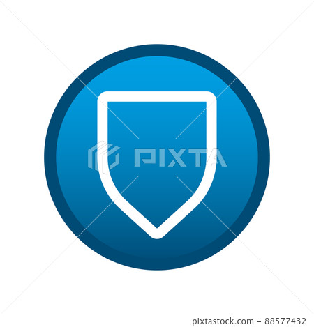 Round media shield protection icon on white background - Vector 88577432