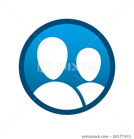Round media icon man on white background - Vector Round media icon man on white background - Vector 88577433