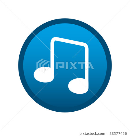 Round media note icon on white background - Vector Round media note icon on white background - Vector 88577436