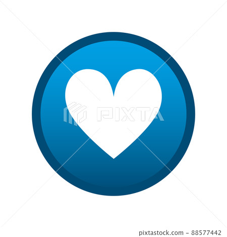 Round media heart icon on white background - Vector Round media heart icon on white background - Vector 88577442