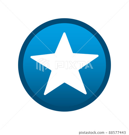 Round media star icon on white background - Vector 88577443