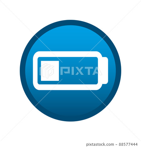 Charging round media icon on white background - Vector Charging round media icon on white background - Vector 88577444
